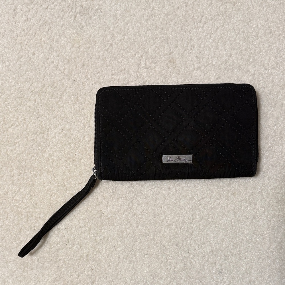 Vera Bradley Black Quilted Wristlet